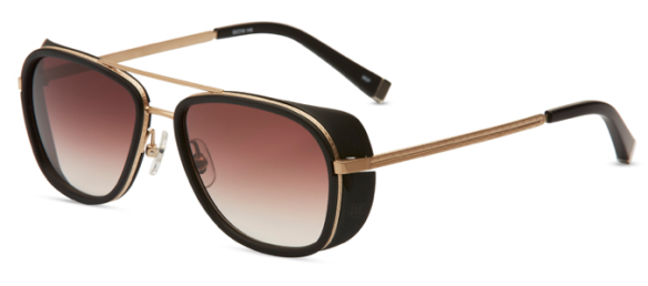 M3023 - Matte Black and Matte Gold with Brown Gradient Lenses