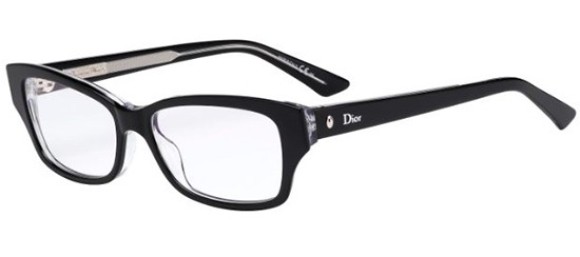 Christian Dior - Montaigne 10 [Black Crystal]. Features subtle cat-eye shape with crystal temples and the iconic Dior oval rivet.