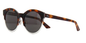 Christian Dior - DiorSideral1 [Havana/Palladium]. Features acetate with fine palladium metallic rim so lenses seem suspended in the air, giving impression of absolute weightlessness; and grey lenses with 100% U.V. protection.